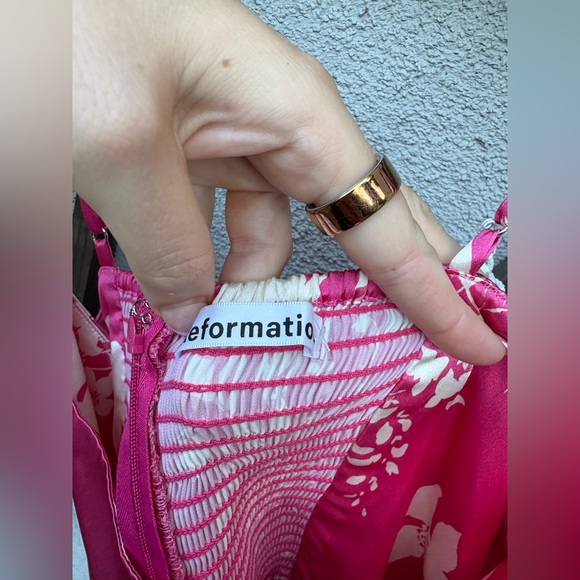 REFORMATION Frankie Silk Dress Es in hothouse New with Tags! - Picture 5 of 9